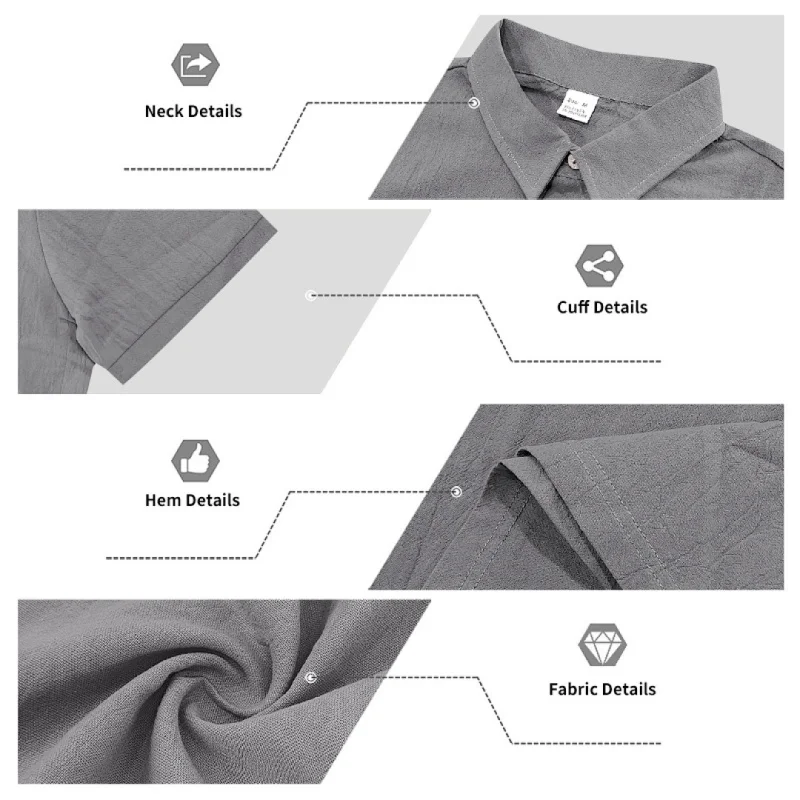 跨境夏季美式宽松透气亚麻休闲轻奢男士度假POLO衫短袖 8