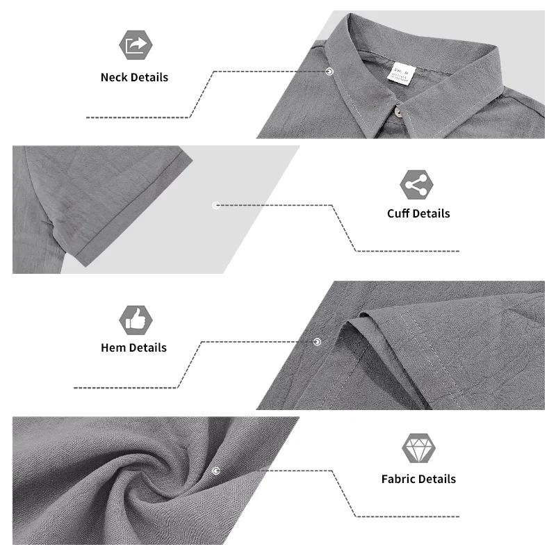 美式夏季亚麻休闲度假男士通勤宽松大码简约POLO沙滩短裤套装 7