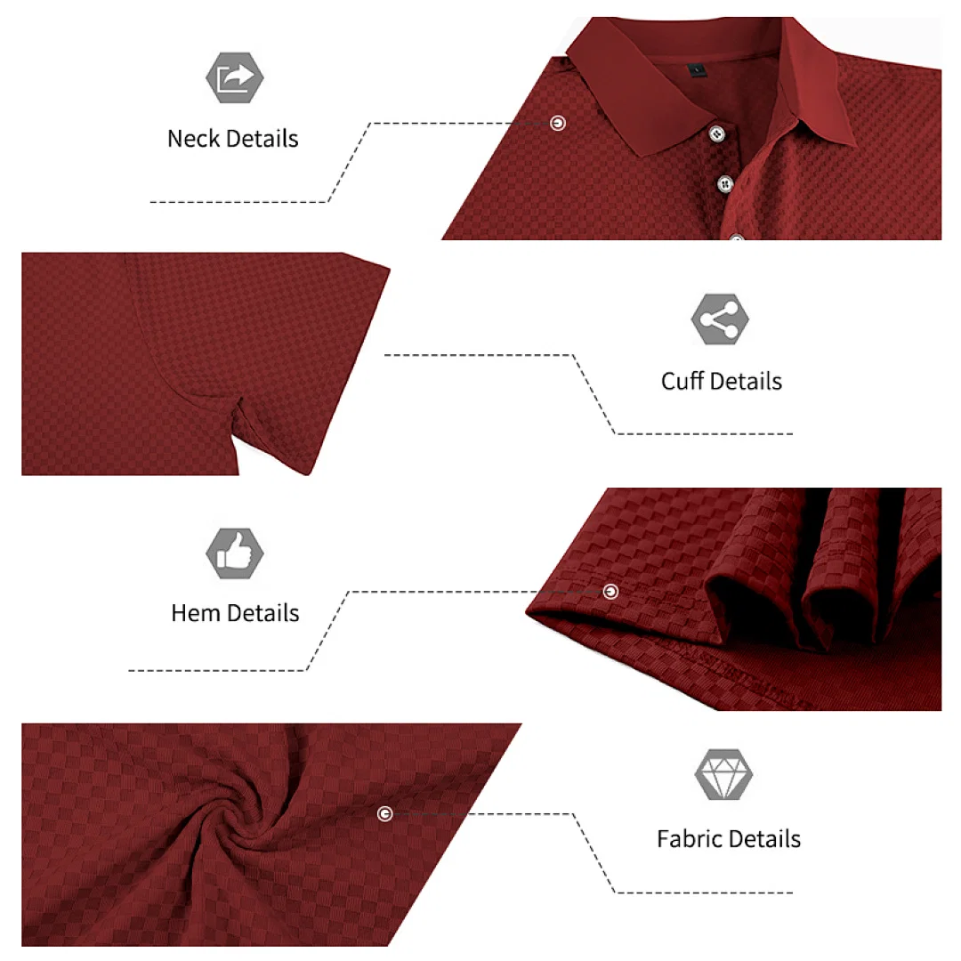 跨境美式夏季休闲男士商务简约通勤肌理纹免烫弹力短袖POLO 6