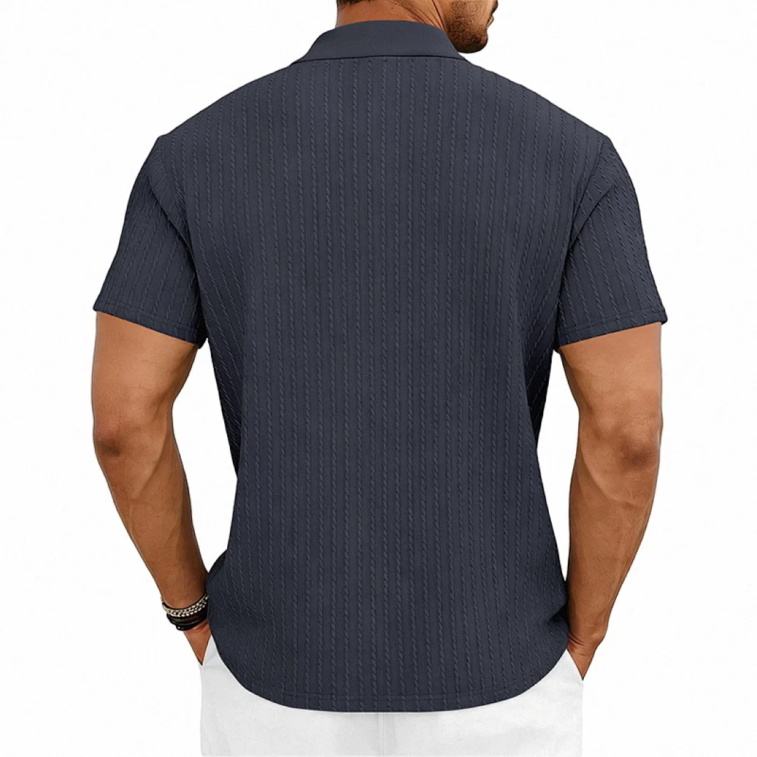 美式夏季男士休闲针织肌理纹高尔夫通勤简约短袖POLO衫 4